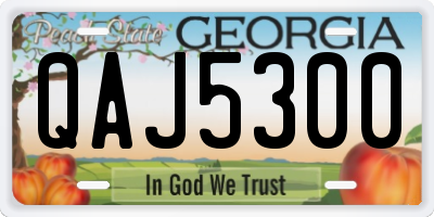 GA license plate QAJ5300