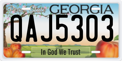 GA license plate QAJ5303