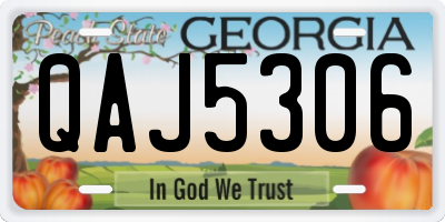GA license plate QAJ5306