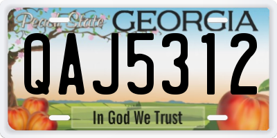 GA license plate QAJ5312