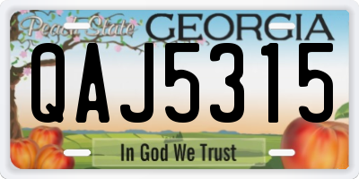 GA license plate QAJ5315