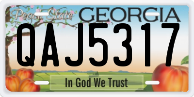 GA license plate QAJ5317