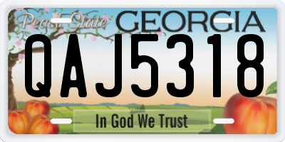 GA license plate QAJ5318