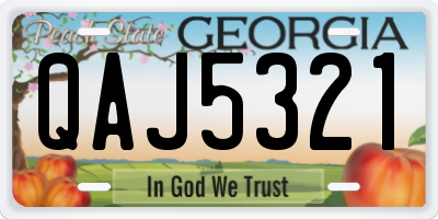 GA license plate QAJ5321