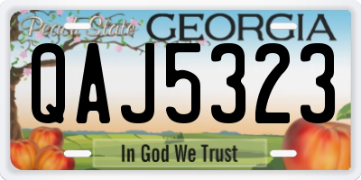 GA license plate QAJ5323