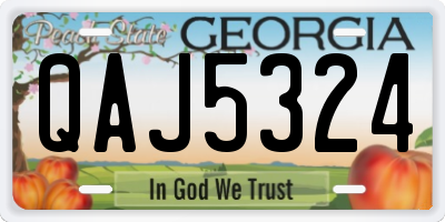 GA license plate QAJ5324