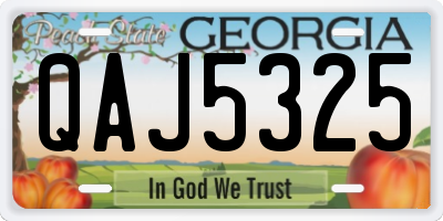 GA license plate QAJ5325