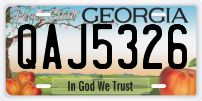 GA license plate QAJ5326