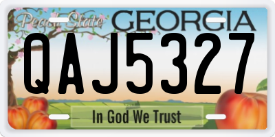 GA license plate QAJ5327