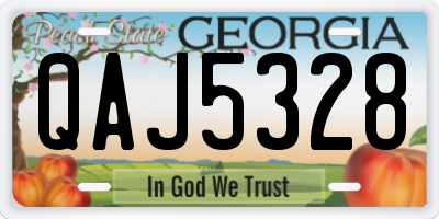 GA license plate QAJ5328