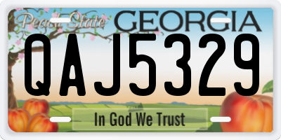 GA license plate QAJ5329