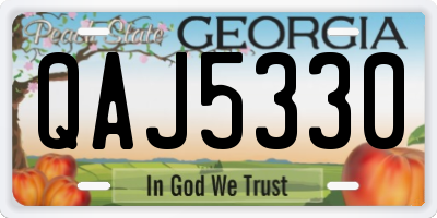 GA license plate QAJ5330