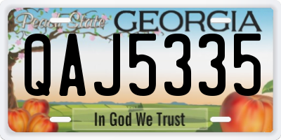 GA license plate QAJ5335