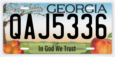 GA license plate QAJ5336