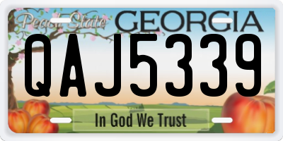 GA license plate QAJ5339
