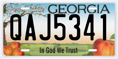 GA license plate QAJ5341