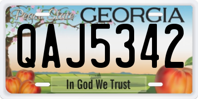 GA license plate QAJ5342