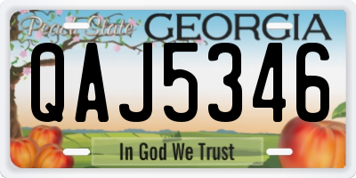 GA license plate QAJ5346