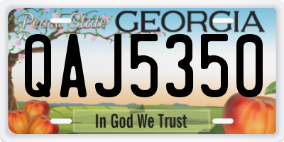 GA license plate QAJ5350
