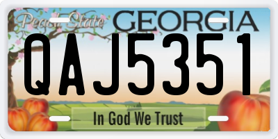 GA license plate QAJ5351