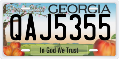 GA license plate QAJ5355