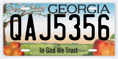 GA license plate QAJ5356
