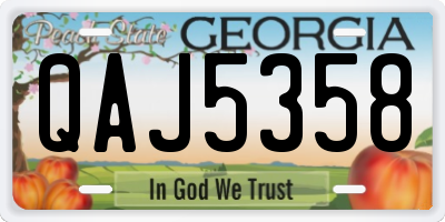 GA license plate QAJ5358