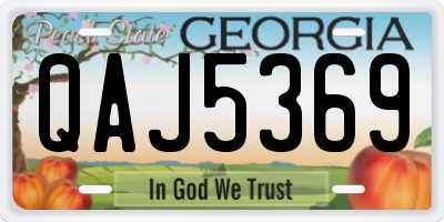GA license plate QAJ5369