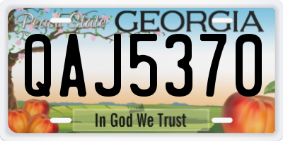 GA license plate QAJ5370