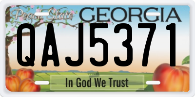 GA license plate QAJ5371