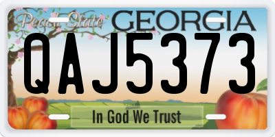GA license plate QAJ5373