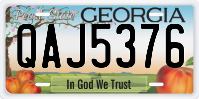 GA license plate QAJ5376