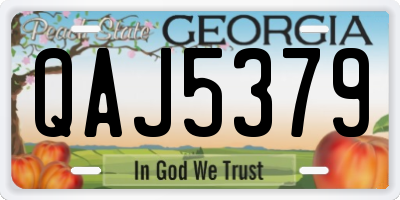 GA license plate QAJ5379