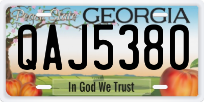 GA license plate QAJ5380