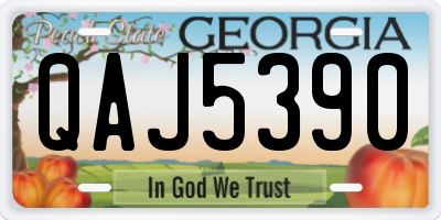 GA license plate QAJ5390