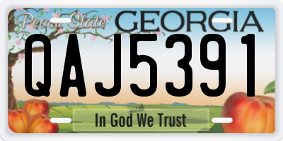 GA license plate QAJ5391