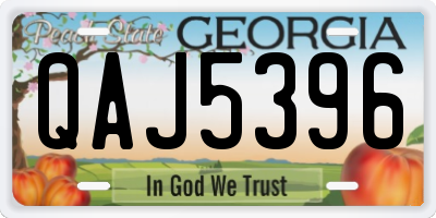 GA license plate QAJ5396