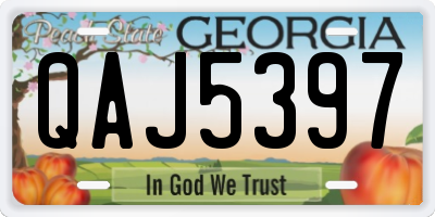 GA license plate QAJ5397