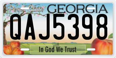 GA license plate QAJ5398