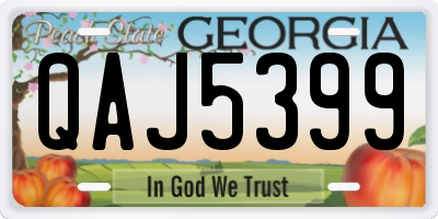 GA license plate QAJ5399