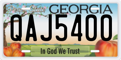 GA license plate QAJ5400
