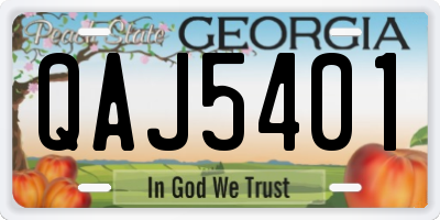 GA license plate QAJ5401
