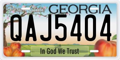 GA license plate QAJ5404