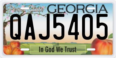 GA license plate QAJ5405