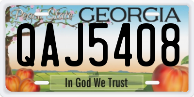 GA license plate QAJ5408