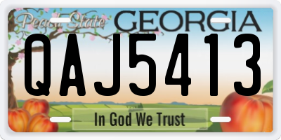 GA license plate QAJ5413