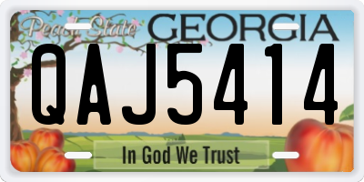 GA license plate QAJ5414