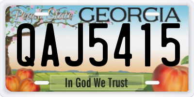 GA license plate QAJ5415