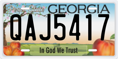 GA license plate QAJ5417