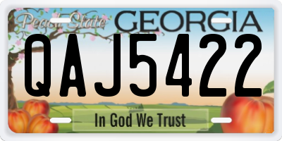 GA license plate QAJ5422
